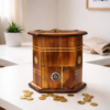 Handcrafted Wooden Money Bank with Lock