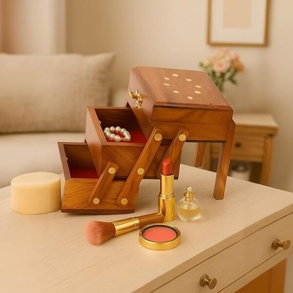 Handmade Wooden Jewellery Box for Women | Sliding Jewellery Box