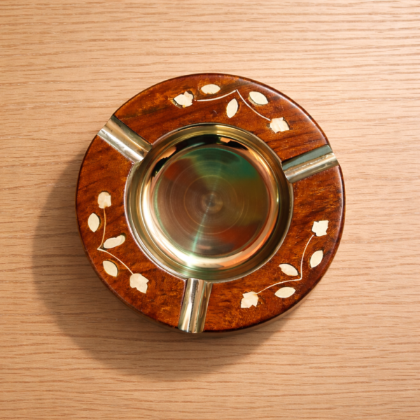 Handmade Wooden Round Ashtray | Elegant Lightweight Ashtray for Home, Office, Car & Gift Use
