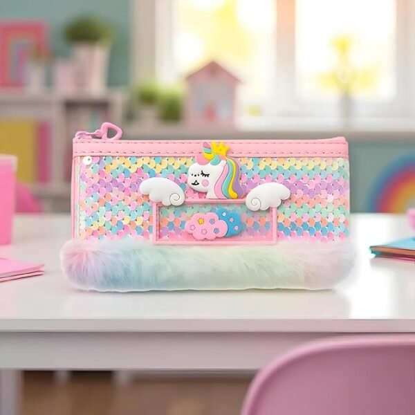 Magical Unicorn Pencil Case – Large Capacity, Thick & Trendy Organizer for Kids & Students