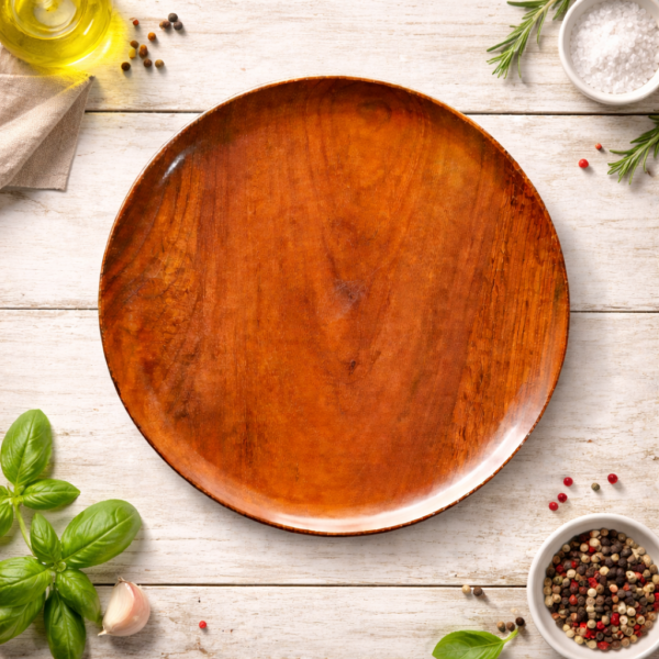 Sheesham Wood Plain Serving Plate | Handcrafted Wooden Serving Tray