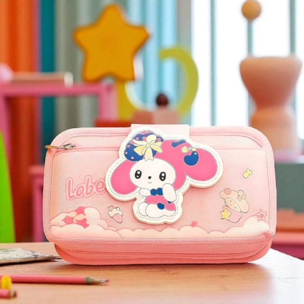 3D Cartoon Pink Pencil Case for Girls 1