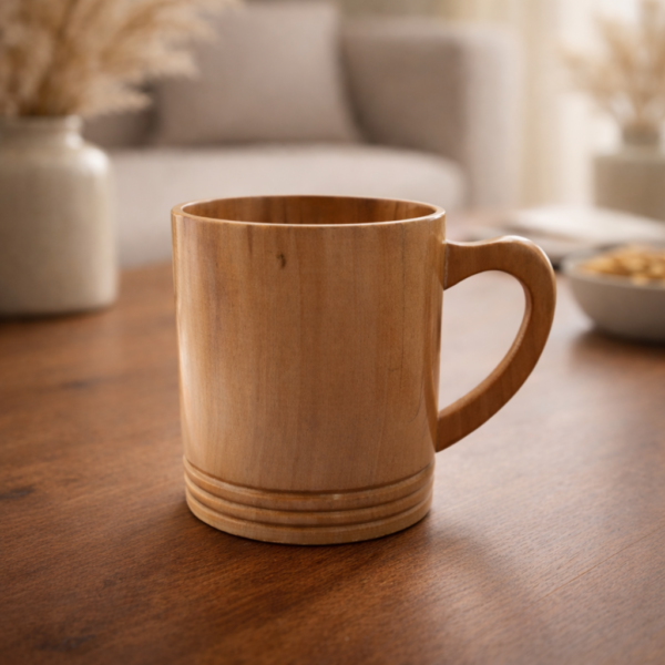 Handcrafted Wooden Coffee Mug, Minimalist Natural Wood Cup for Coffee & Tea main