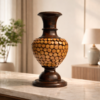Handcrafted Wooden Decorative Flower Vase for Living Room & Bedroom