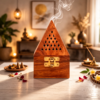 Handmade Wooden Pyramid Incense Sticks Holder with Drawer 1