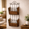 Premium Wall Mounted Double Book & Magazine Holder