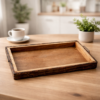 Premium Wooden Serving Tray for Breakfast, Tea & Coffee