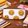 White Smiley Aesthetic Canvas Pencil Case 1