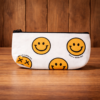 White Smiley Aesthetic Canvas Pencil Case