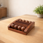 Wooden Acupressure Foot Massager with 4 Rollers
