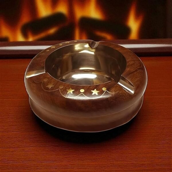 Wooden Ashtray with Star Design