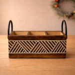 Wooden Cutlery & Stationery Organizer