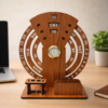 Wooden Perpetual Calendar with Clock
