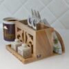 Wooden Cutlery & Tissue Holder