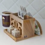 Wooden Cutlery & Tissue Holder