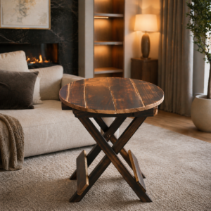 12 Inch Round Wooden Folding Table