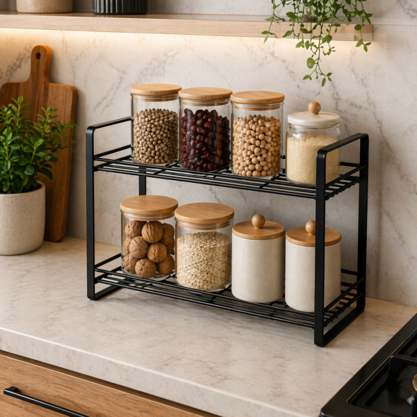 2-Tier Kitchen Iron Storage Rack