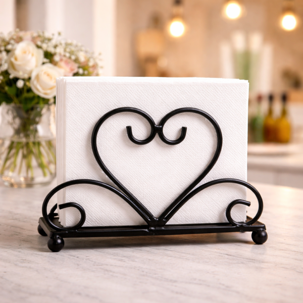 Heart Shape Iron Napkin Tissue Holder for Table