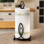 Metal Black Candle Shape Paper Towel Holder for Kitchen & Bathroom