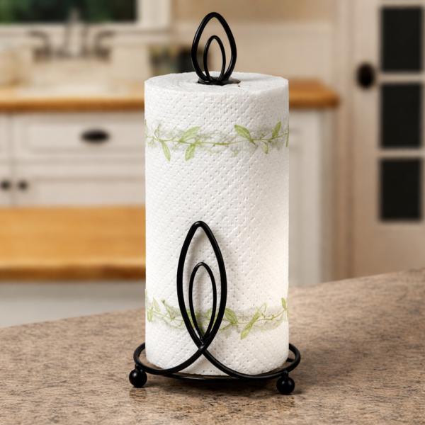 Metal Black Candle Shape Paper Towel Holder for Kitchen & Bathroom