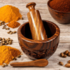 Rustic spice preparation on wood