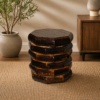 Wooden Hexagonal Stool Table for Living Room & Bedroom - 9 Inch