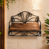 Wrought Iron & Wooden Set Top Box Stand