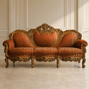 Luxury Handcrafted Royal Carved Wooden Sofa