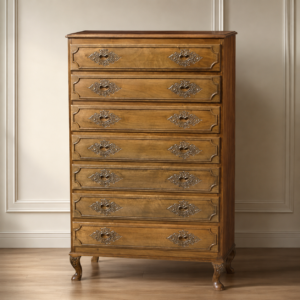 Vintage Solid Wood 7 Drawer Chest of Drawers