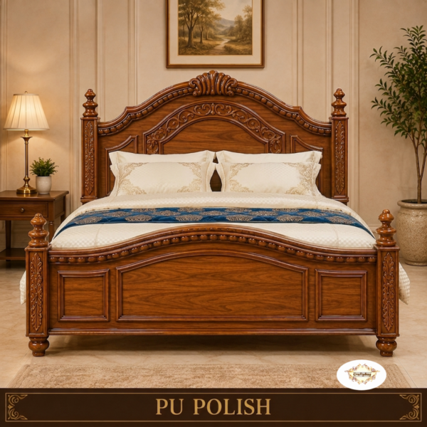 Premium Made-to-Order Teak Wood Bed Headboard & Footboard Set – PU Polish CB-MTO-007