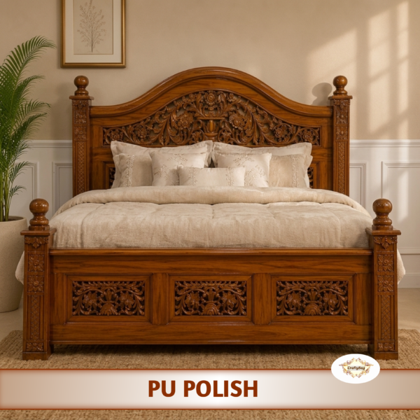 Premium Made-to-Order Teak Wood Bed Headboard & Footboard Set – PU Polish CB-MTO-012