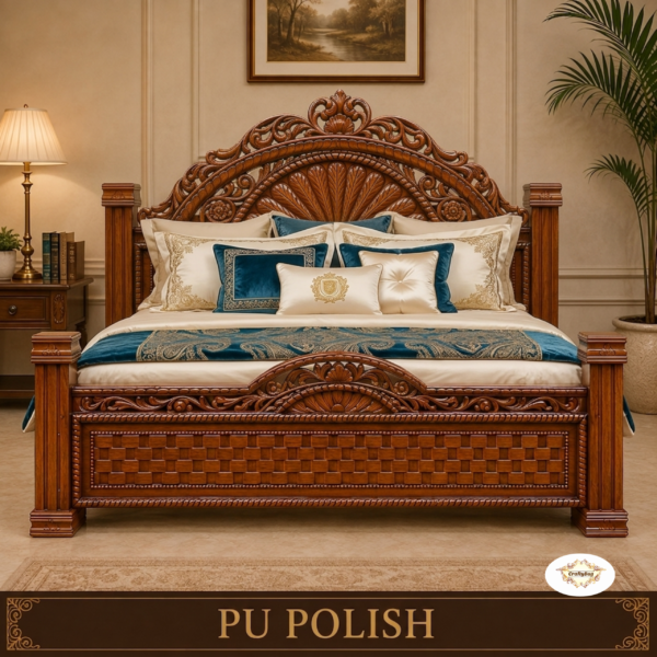 Premium Made-to-Order Teak Wood Bed Headboard & Footboard Set – PU Polish CB-MTO-009