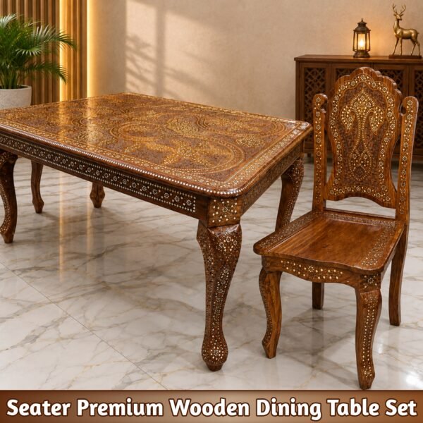 Premium handcrafted Sheesham wood dining table set