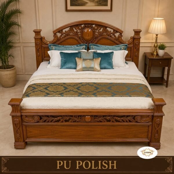 Premium Made-to-Order Teak Wood Bed Headboard & Footboard Set – PU Polish CB-MTO-008