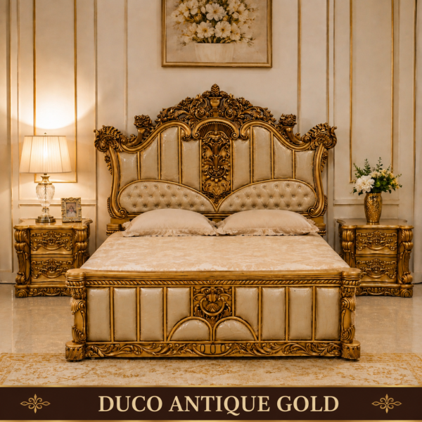 Teak Wood Headboard and Footboard Set with Duco Finish