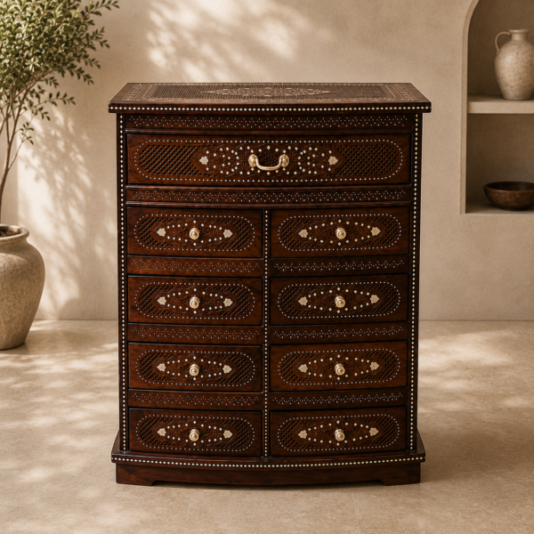 Royal Handcrafted Wooden Multi-Drawer Chest