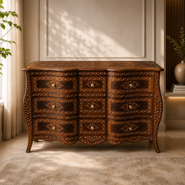 9 Drawer Sheesham Wood Sideboard Cabinet