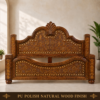 Alt Text: Premium Teak Wood Bed Headboard & Footboard Set with PU Polish