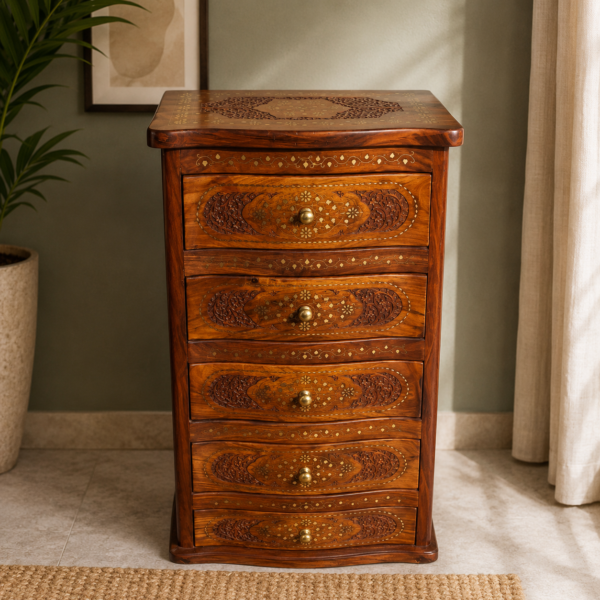 5 Drawer Sheesham Wood Chest of Drawers