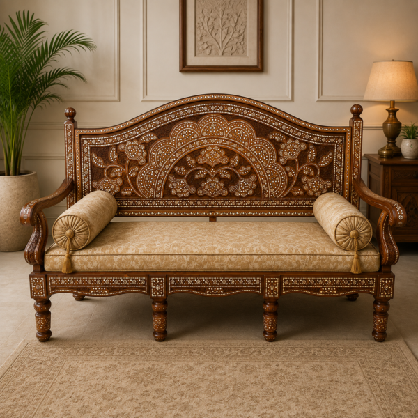 Premium Made-to-Order Wooden 3 Seater Sofa