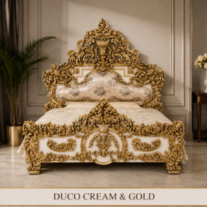 Luxury Made-to-Order Headboard & Footboard Set in Duco Cream and Gold