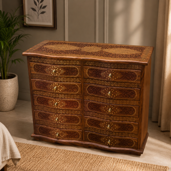 10 Drawer Sheesham Wood Chest of Drawers